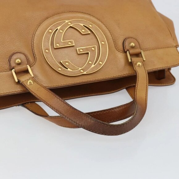 GUCCI Hand Bag Leather Beige Gold 121551 Auth 144406 - Picture 8 of 16